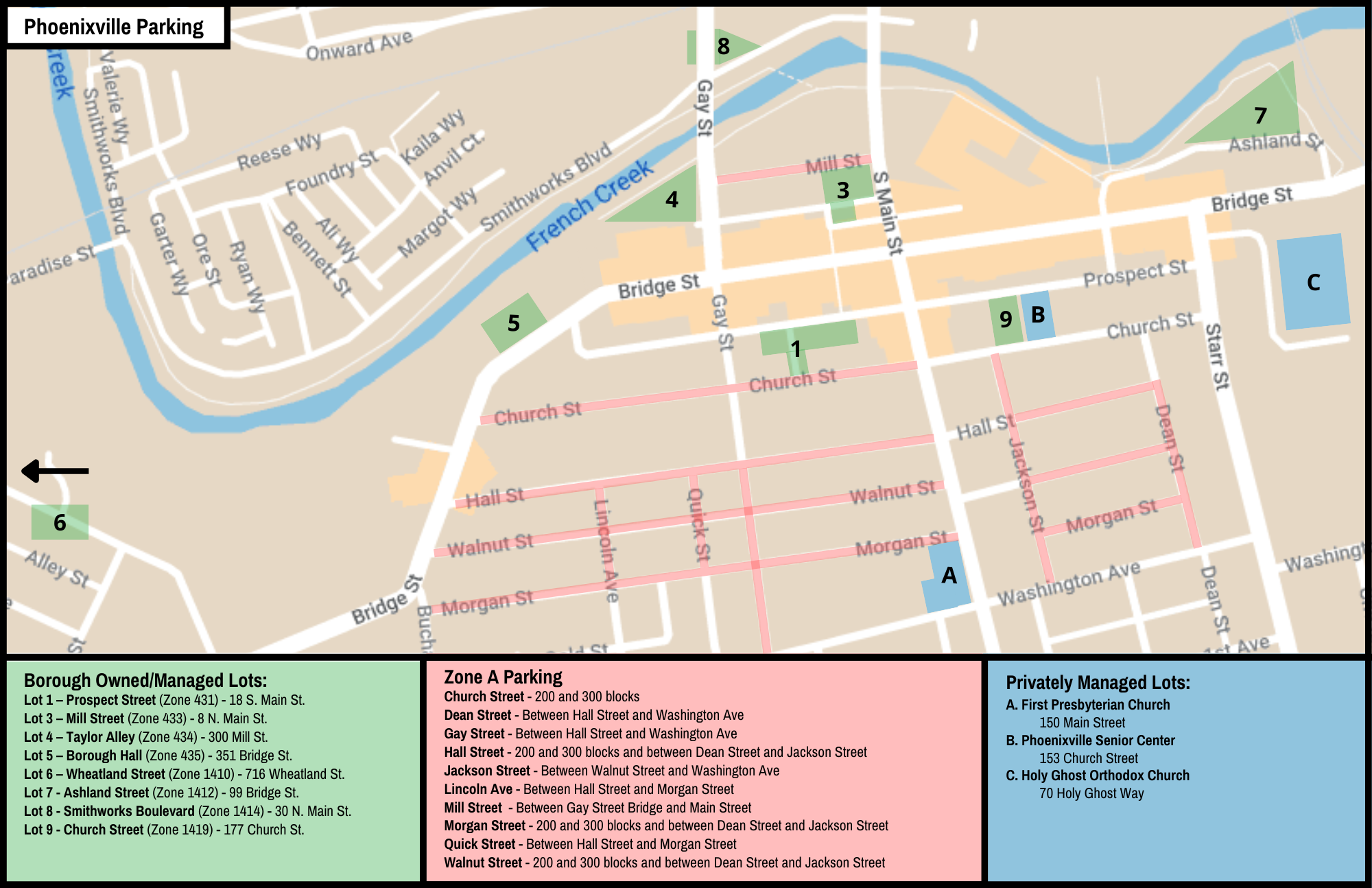 Parking Map with Zone A